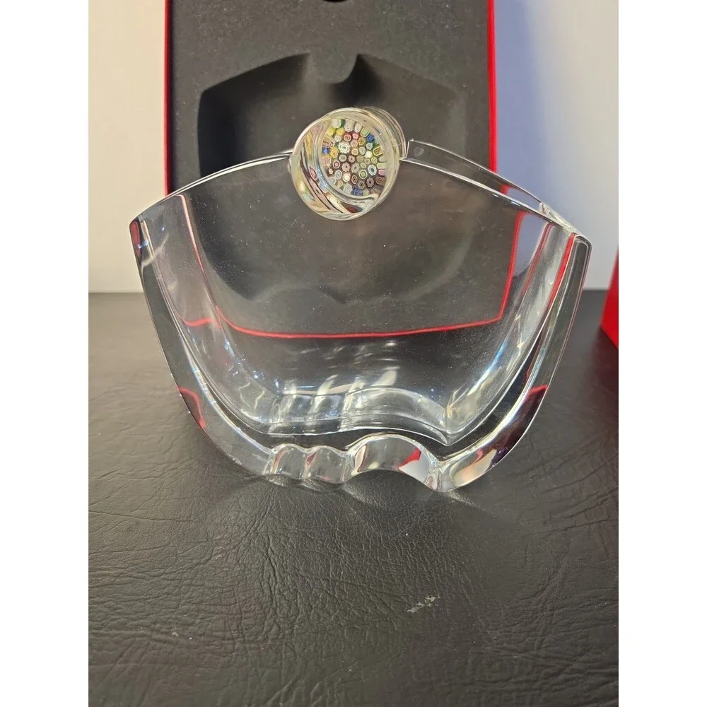 Baccarat Crystal Oceanie Vase Millefiori Cylindrical Stopper Flower Vase